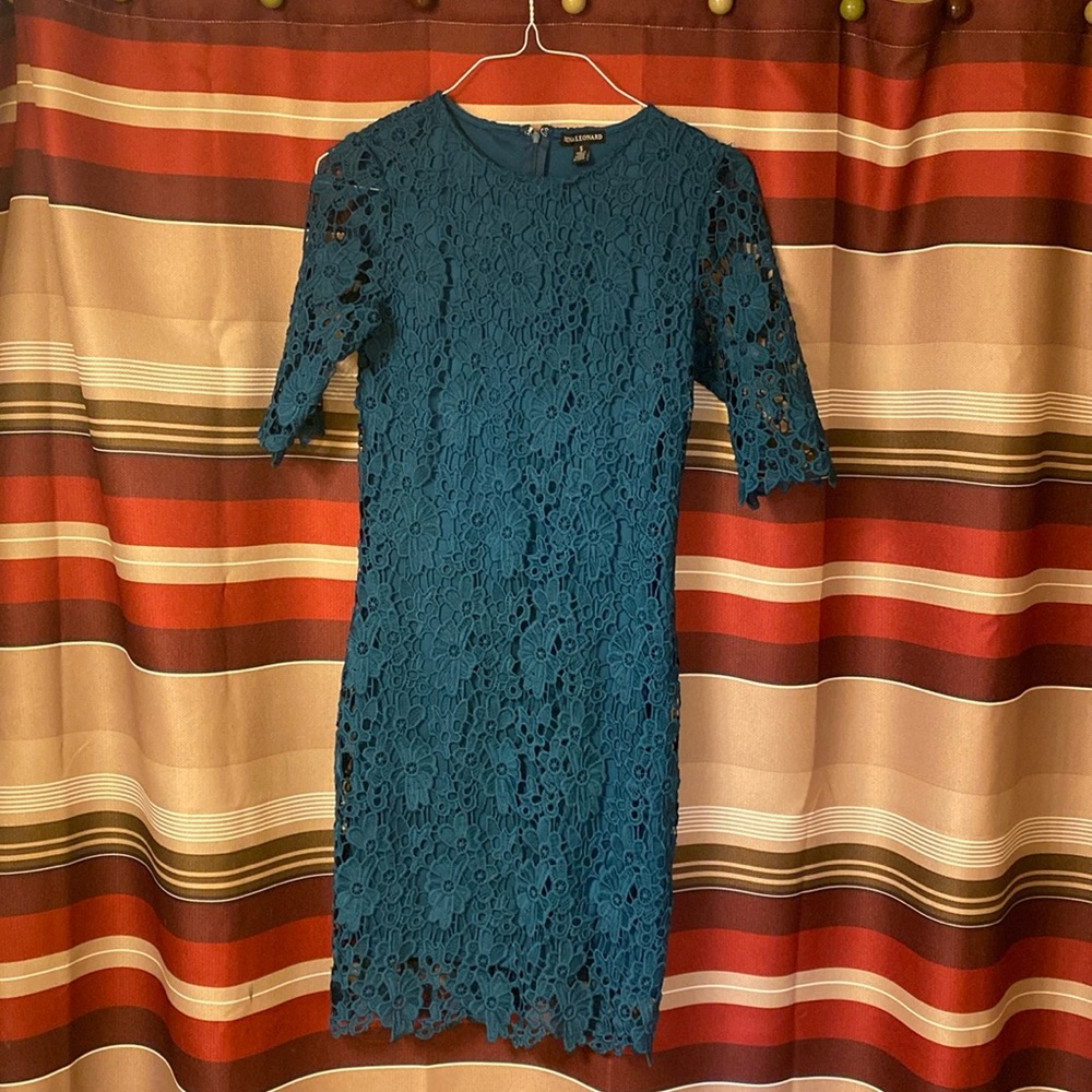 Teal lace dress